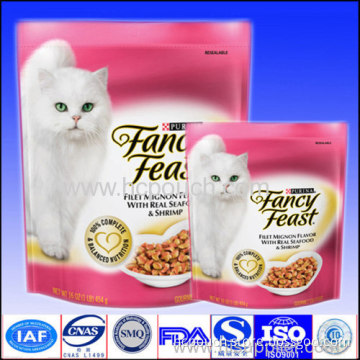 Plastic Cat Stand Up Bag With Tear Notch 